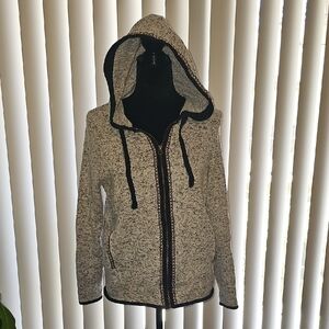 Mossimo Supply Co. Black and Gray Hooded Jacket Size L Tote H